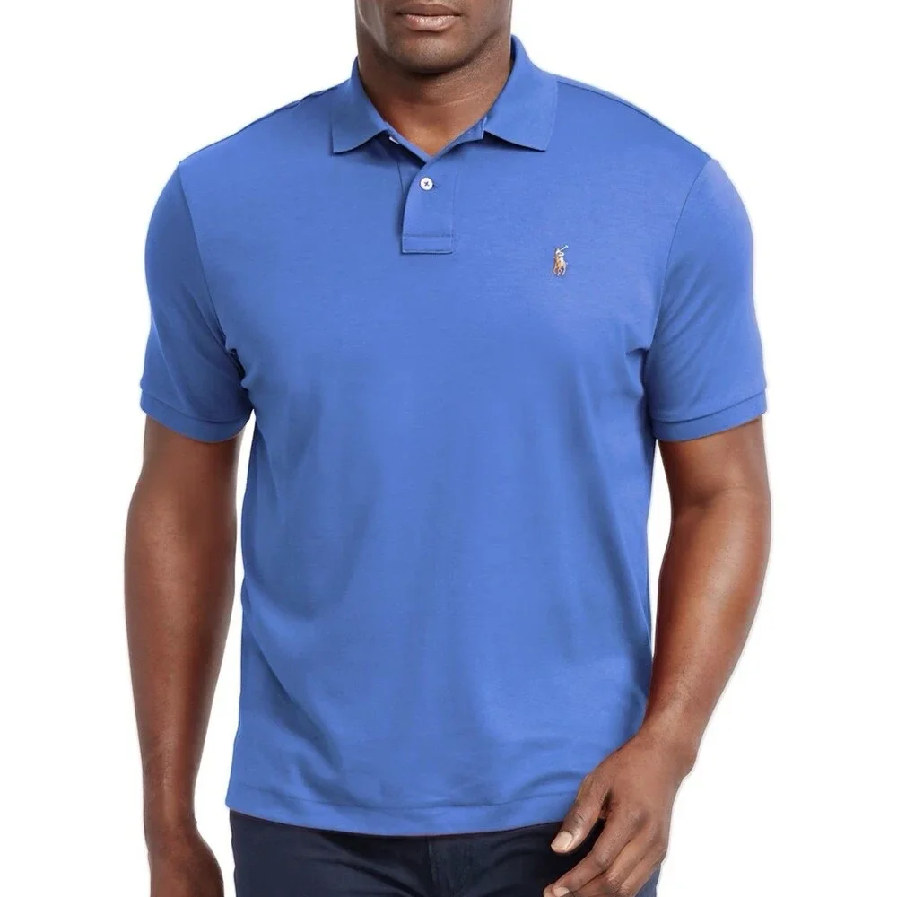 Polo Ralph Lauren Men's Pima Soft Touch Polo Shirt Size XL Blue Preppy Casual